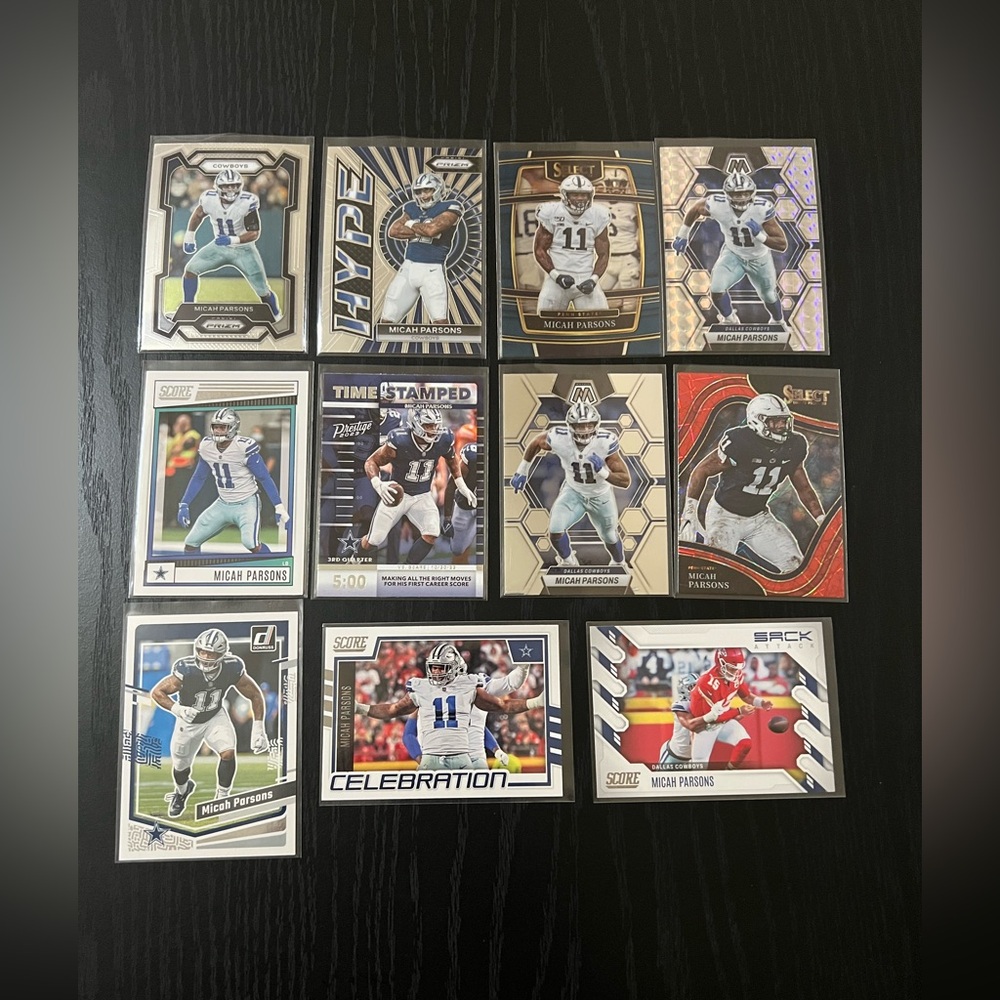 Micah Parsons Dallas Cowboys Lot of 11 NFL Football Trading Cards Defense